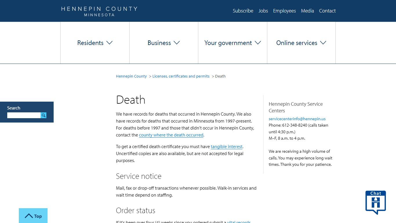 Death | Hennepin County